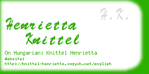 henrietta knittel business card